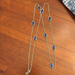 Kendra Scott Kellie Gold and Cobalt Blue Cat’s Eye Stone Necklace